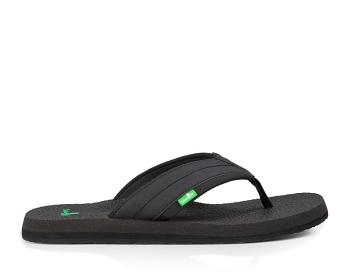 Sanuk Beer Cozy 2 Men's Flip Flops Black | Canada 269RVD